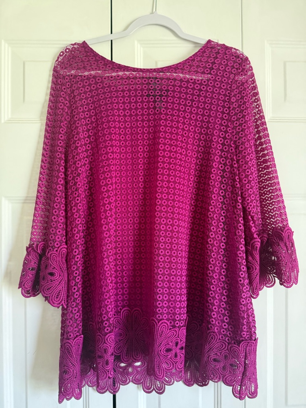 Alfani Fuchsia Crochet Lace Tunic
